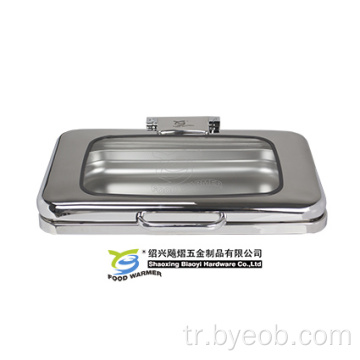 Yerleşik Dikdörtgen Chafing Dish Indüksiyon Büfe Chafer